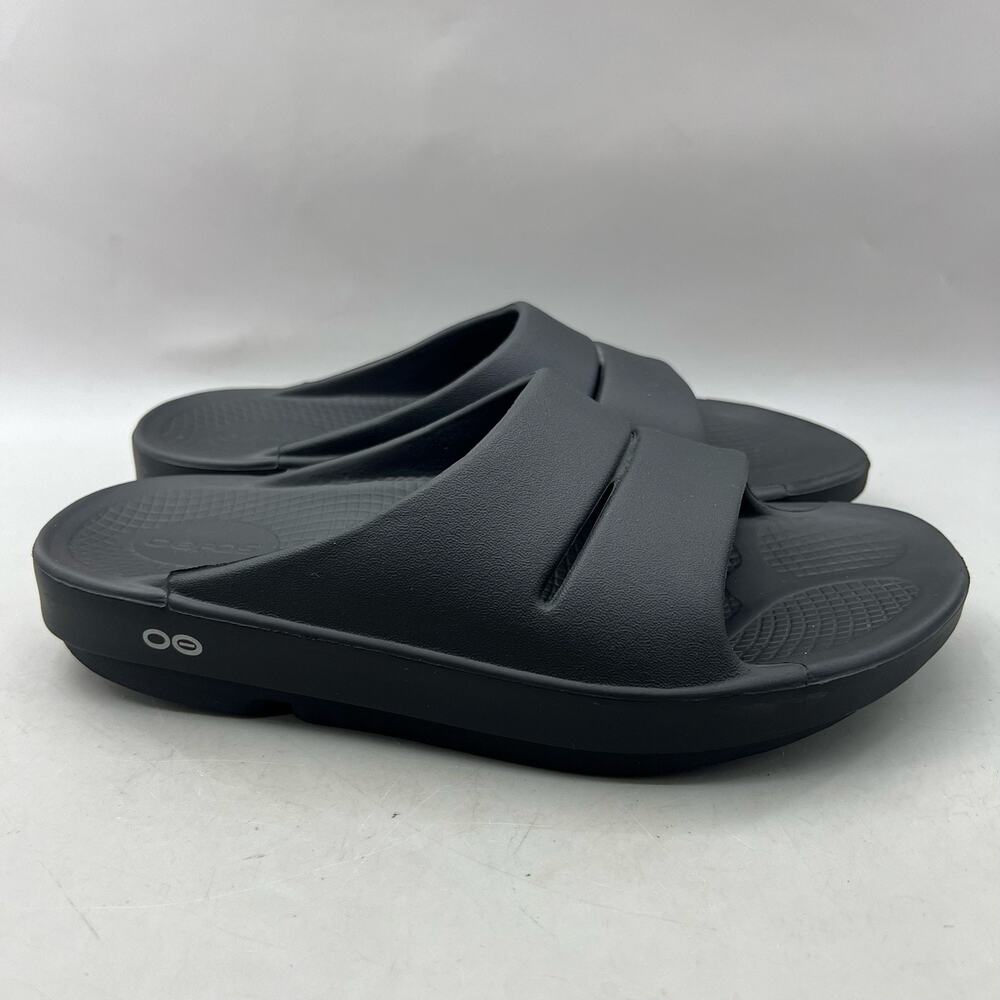 Oofos OOahh Recovery Slide Sandals Women's 9 Black Comfort Cushion Slip on Shoes